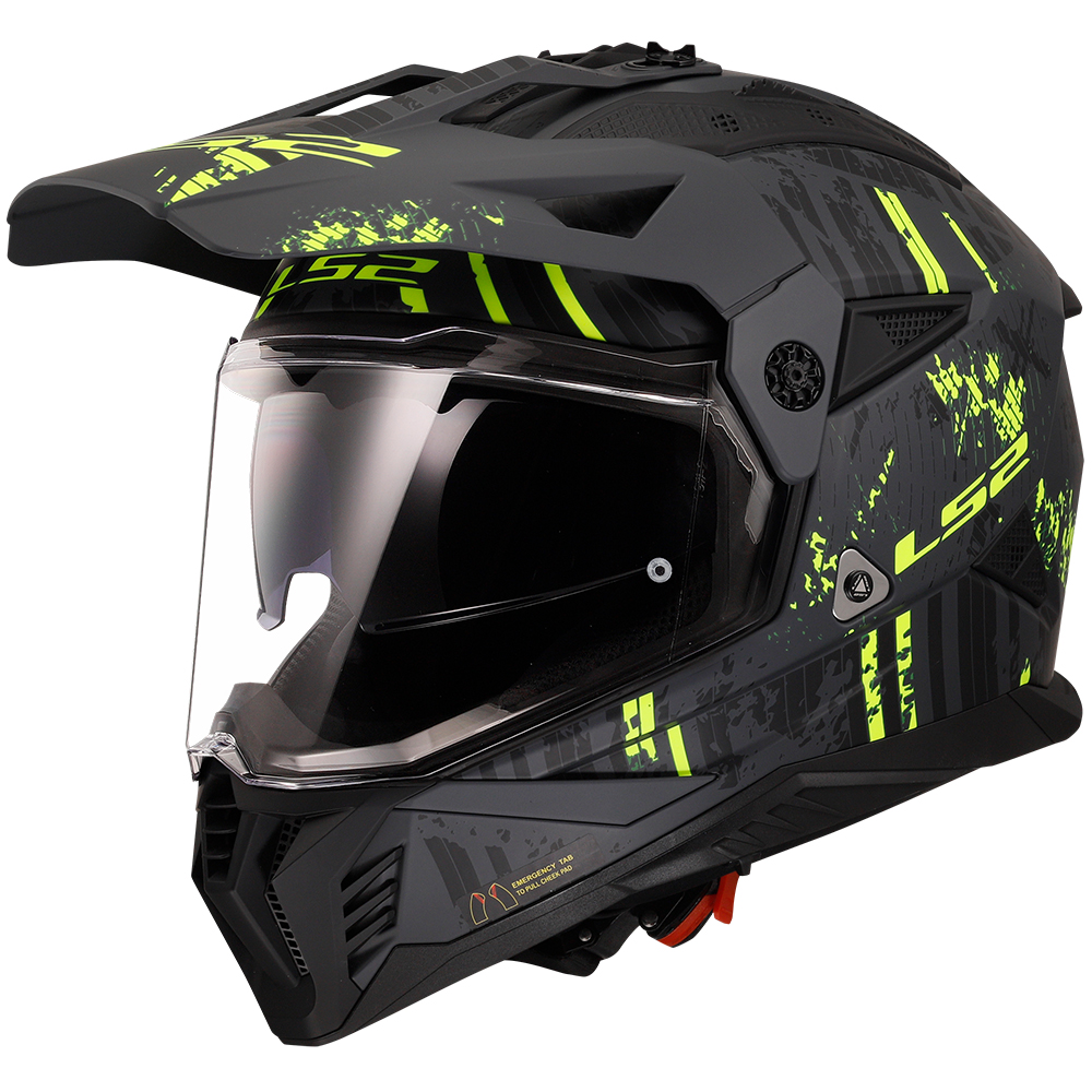 Kaciga LS2 Cross MX702 PIONEER II CRAZY crno žuta 3XL