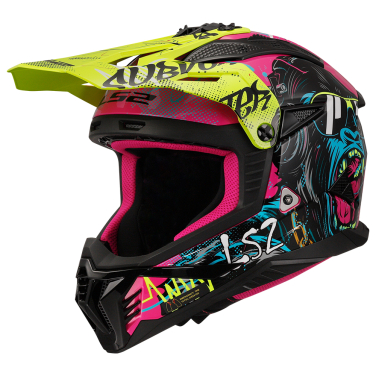 Kaciga LS2 Cross MX708 FAST II GORILLA ljubičasto žuta XL