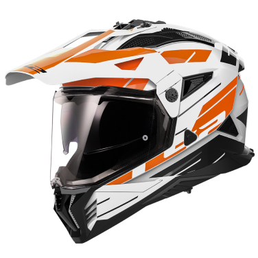 Kaciga LS2 Cross MX702 PIONEER II NAMIB belo narandžasta M