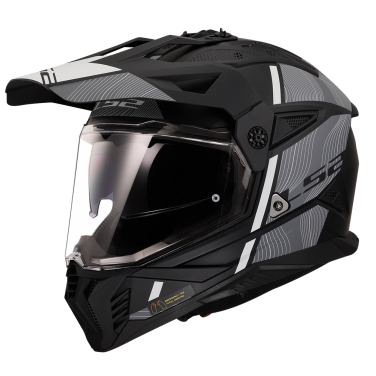 Kaciga LS2 Cross MX702 PIONEER II HILL mat crno bela XXL