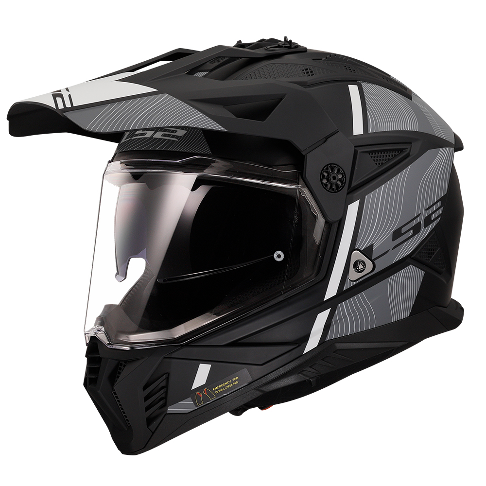 Kaciga LS2 Cross MX702 PIONEER II HILL mat crno bela XXL