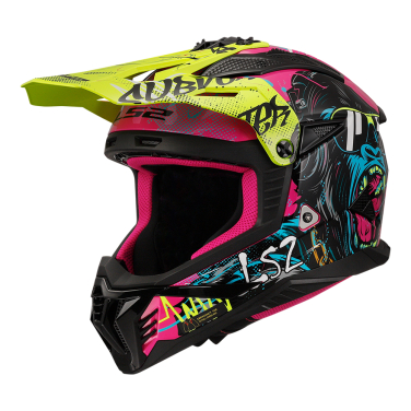 Kaciga LS2 Cross MX708 FAST II GORILLA ljubičasto žuta L