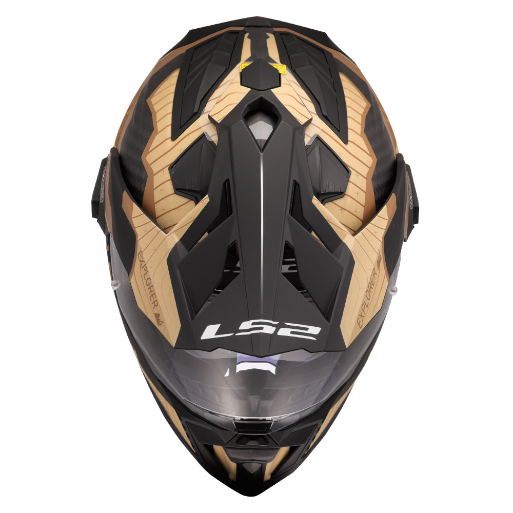 Kaciga LS2 Cross MX701 EXPLORER CARBON TRICK braon zlatna XL