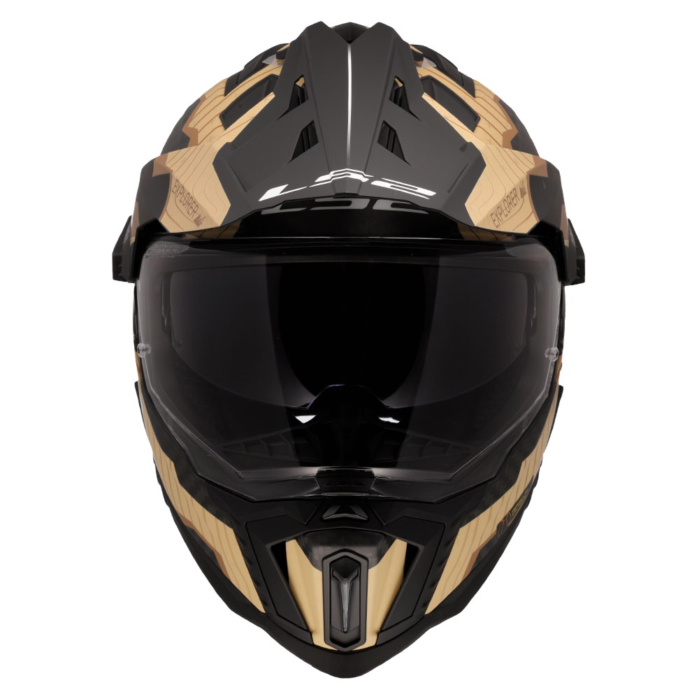 Kaciga LS2 Cross MX701 EXPLORER CARBON TRICK braon zlatna XL