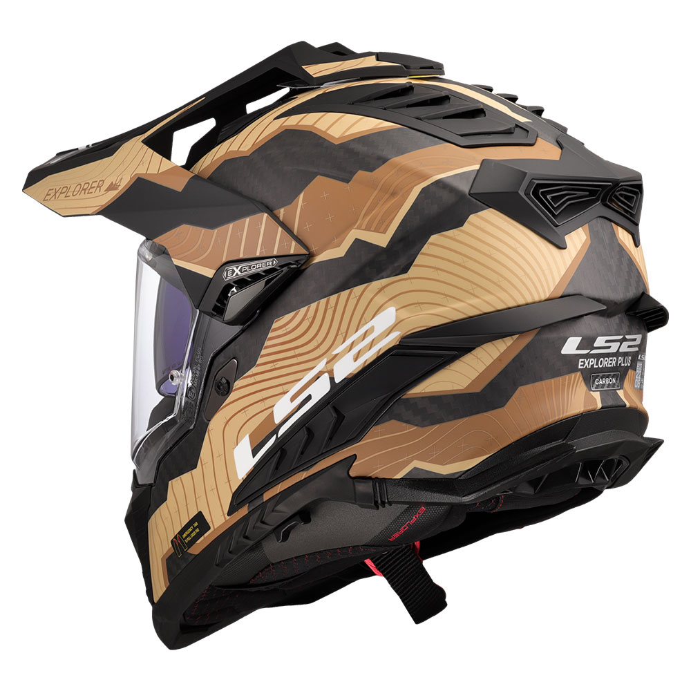 Kaciga LS2 Cross MX701 EXPLORER CARBON TRICK braon zlatna XL