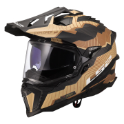 Kaciga LS2 Cross MX701 EXPLORER CARBON TRICK braon zlatna XL