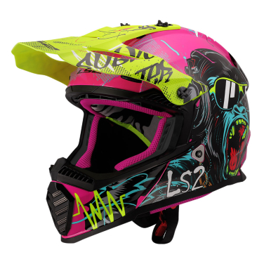 Kaciga LS2 Cross MX437 FAST II MINI GORILLA dečija ljubičasta L