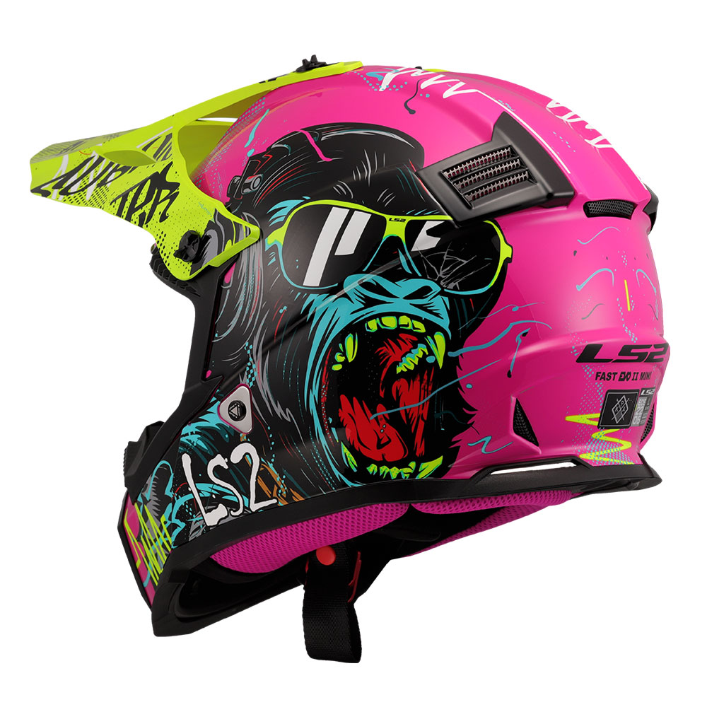 Kaciga LS2 Cross MX437 FAST II MINI GORILLA dečija ljubičasta L