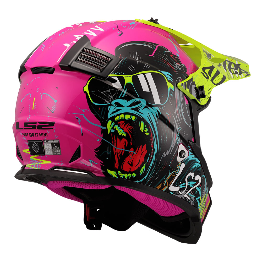 Kaciga LS2 Cross MX437 FAST II MINI GORILLA dečija ljubičasta L