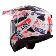Kaciga LS2 Cross MX702 PIONEER II FANTASY belo crveno plava S