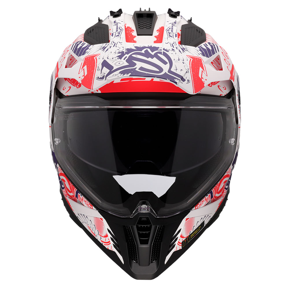 Kaciga LS2 Cross MX702 PIONEER II FANTASY belo crveno plava S