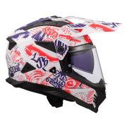 Kaciga LS2 Cross MX702 PIONEER II FANTASY belo crveno plava S