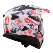 Kaciga LS2 Cross MX702 PIONEER II FANTASY belo crveno plava S