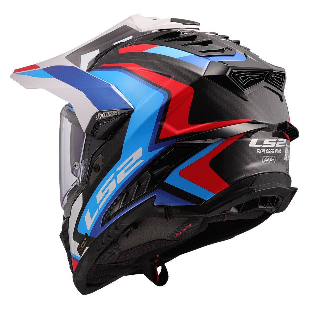 Kaciga LS2 Cross MX701 EXPLORER CARBON FRONTIER II belo plavo crvena XL