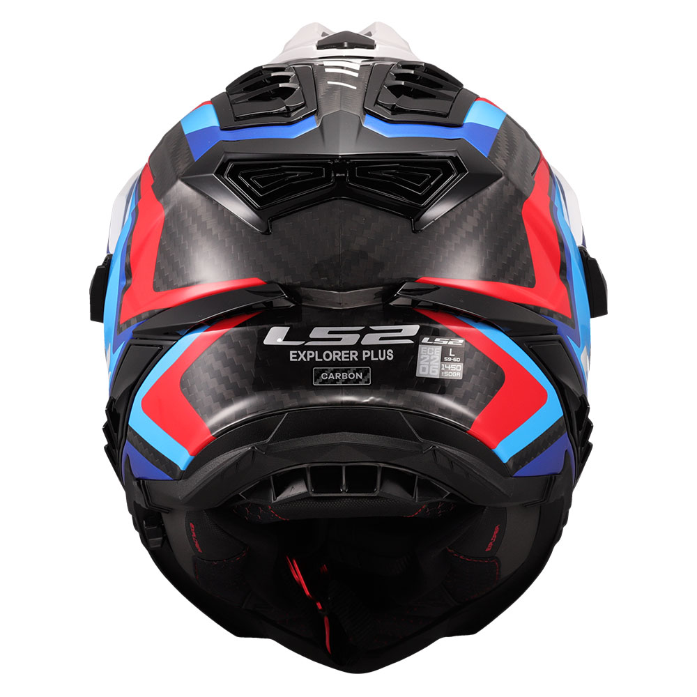 Kaciga LS2 Cross MX701 EXPLORER CARBON FRONTIER II belo plavo crvena XL