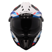 Kaciga LS2 Cross MX701 EXPLORER CARBON FRONTIER II belo plavo crvena XL