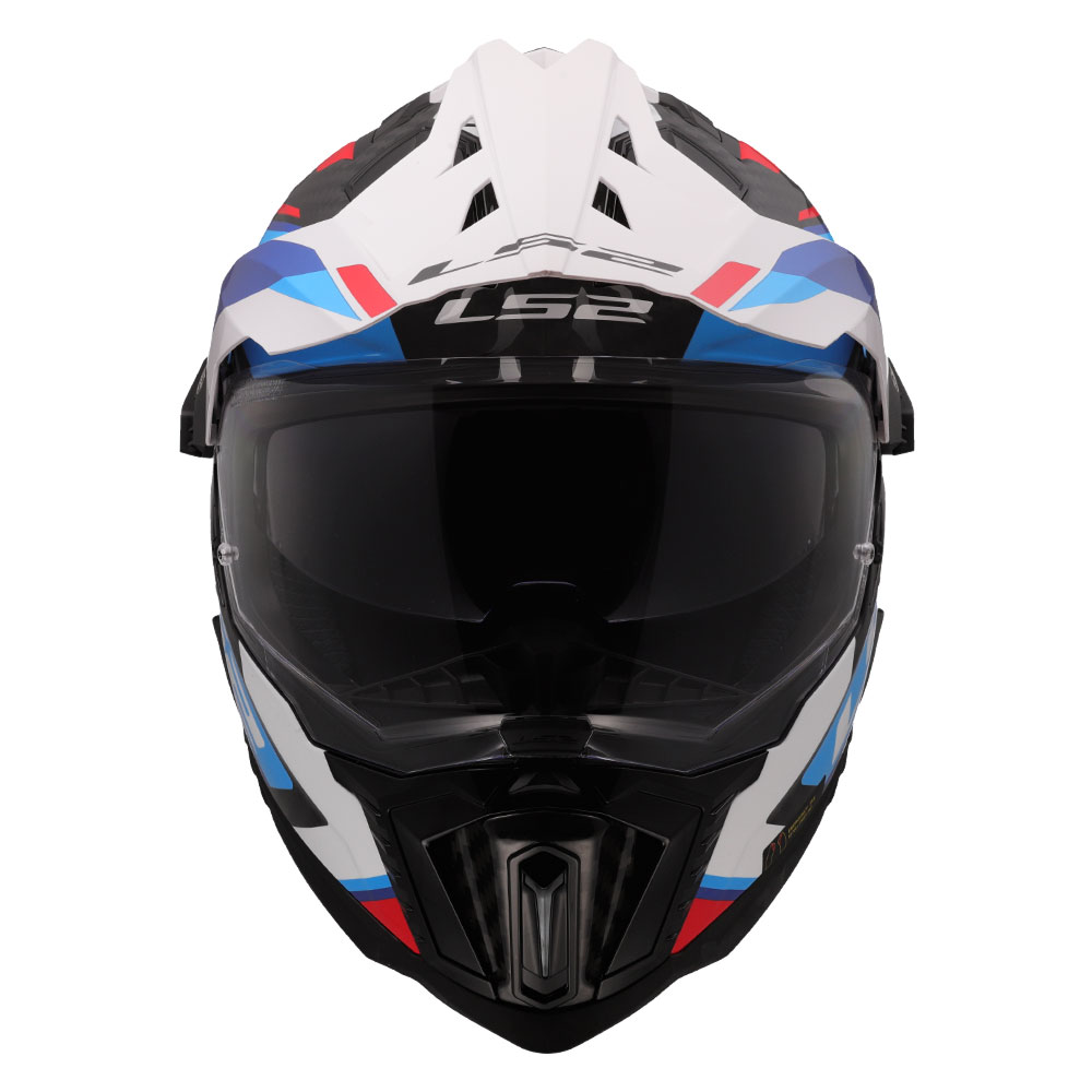 Kaciga LS2 Cross MX701 EXPLORER CARBON FRONTIER II belo plavo crvena XL