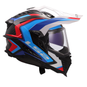 Kaciga LS2 Cross MX701 EXPLORER CARBON FRONTIER II belo plavo crvena XL