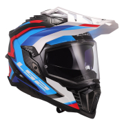 Kaciga LS2 Cross MX701 EXPLORER CARBON FRONTIER II belo plavo crvena XL