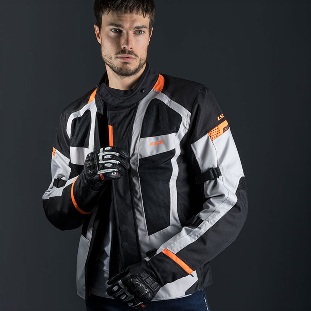Jakna LS2 SCOUT MAN crno siva narandžasta L