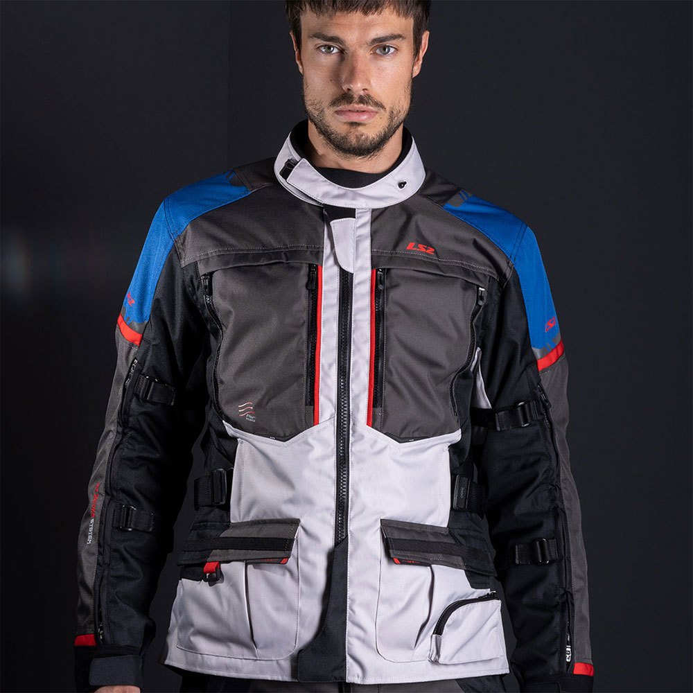 Jakna LS2 NORWAY muška plavo crno siva 4XL