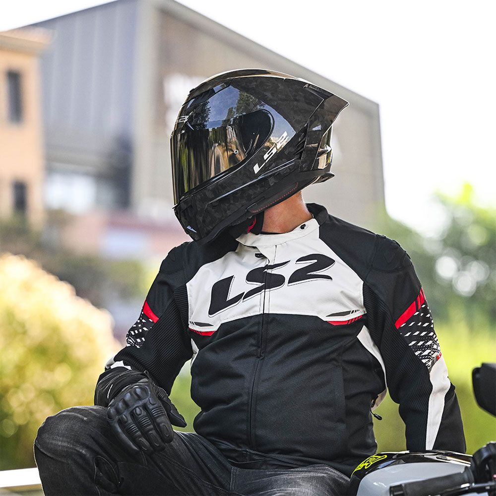 Jakna LS2 APEX muška crno belo crvena 4XL