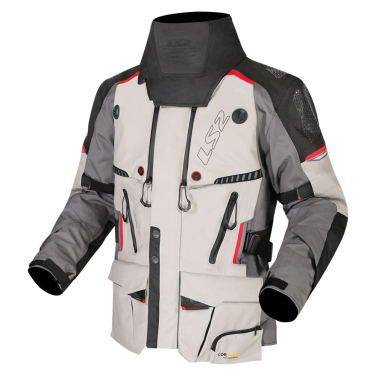 Jakna LS2 APOLLO muška sivo crno crvena 5XL