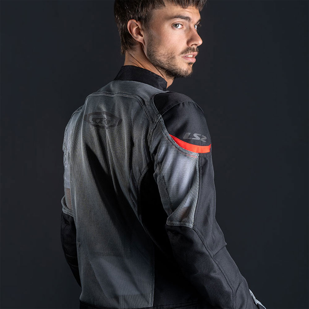 Jakna LS2 AIRY EVO muška sivo crno crvena XL