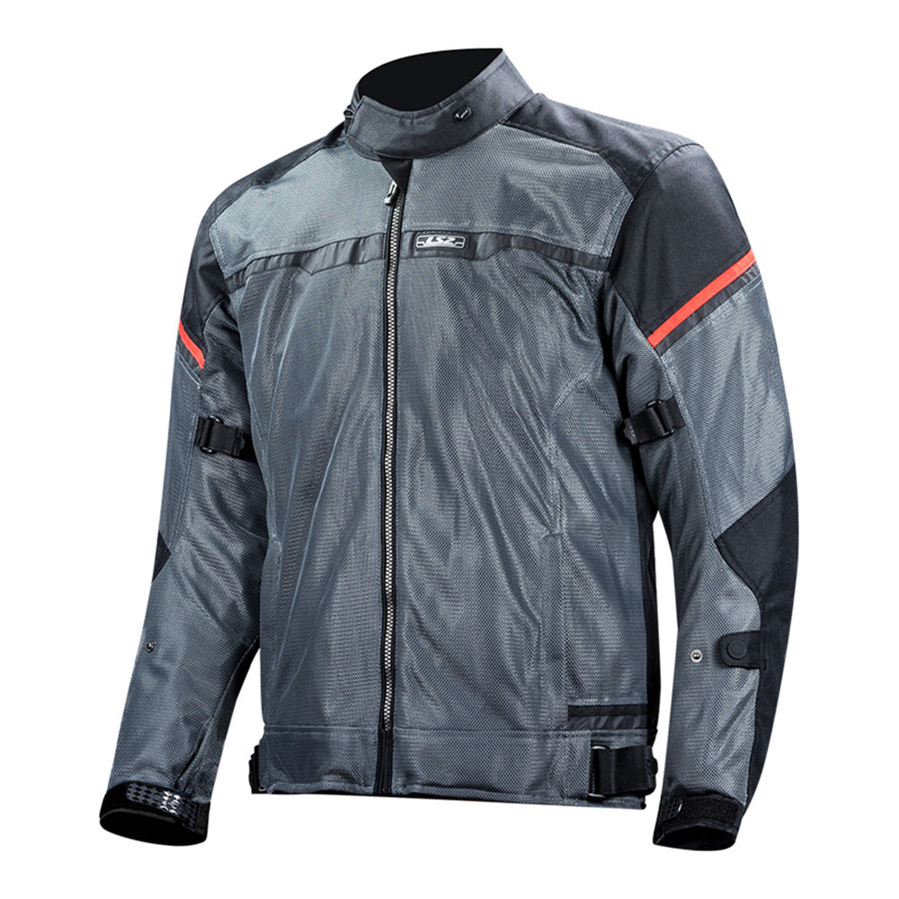 Jakna LS2 RIVA muška crno tamno sivo crvena 3XL