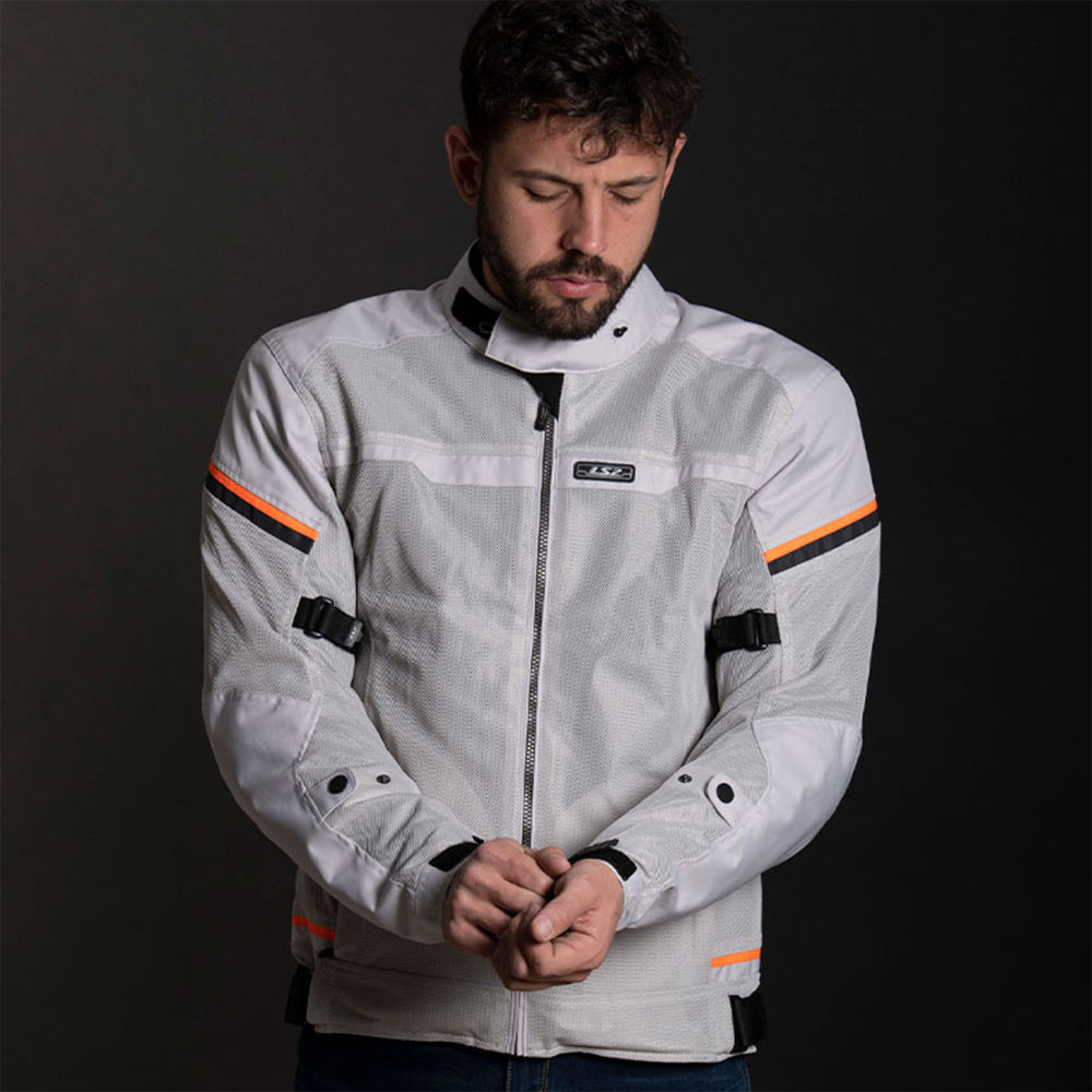 Jakna LS2 RIVA muška svetlo sivo narandžasta L