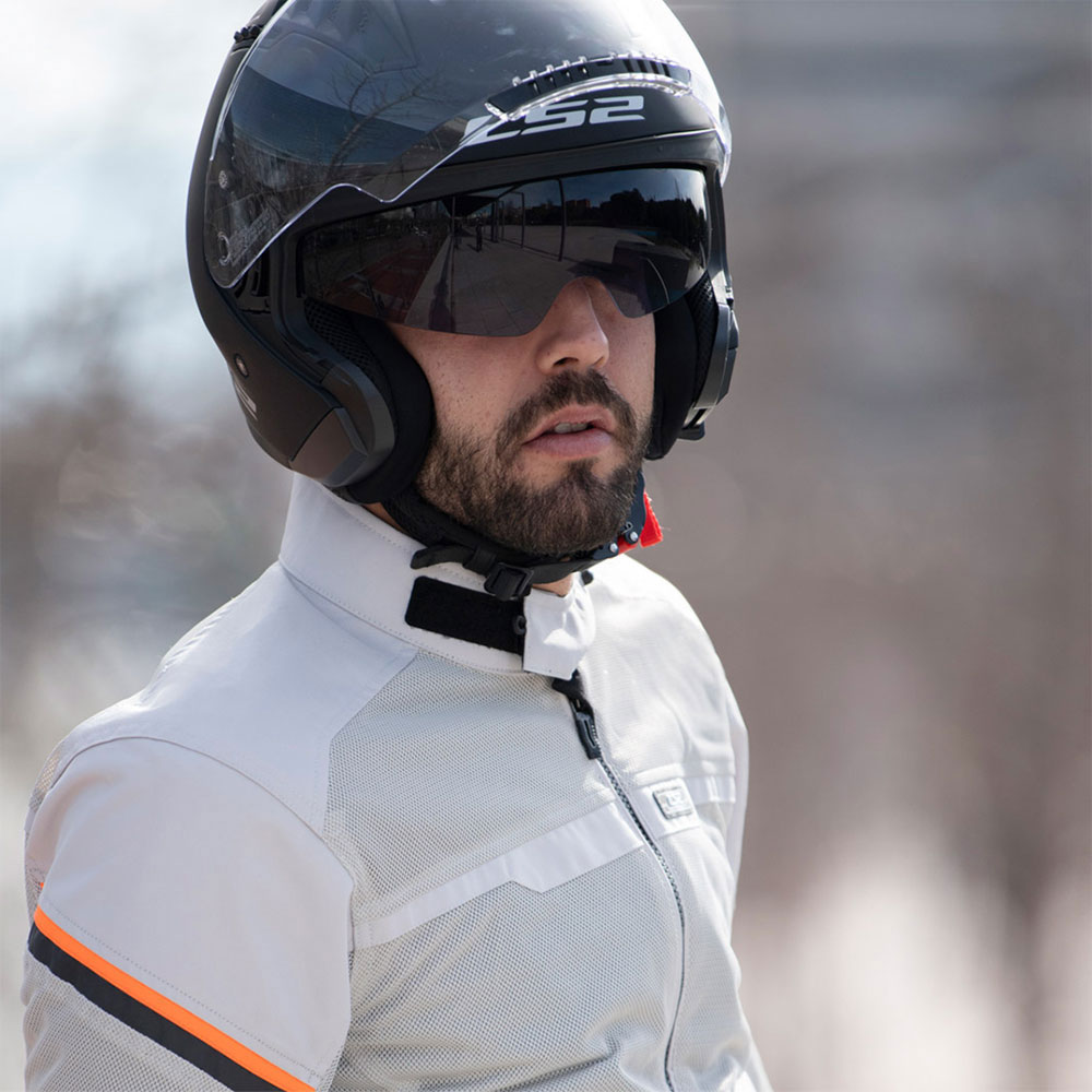 Jakna LS2 RIVA muška svetlo sivo narandžasta L