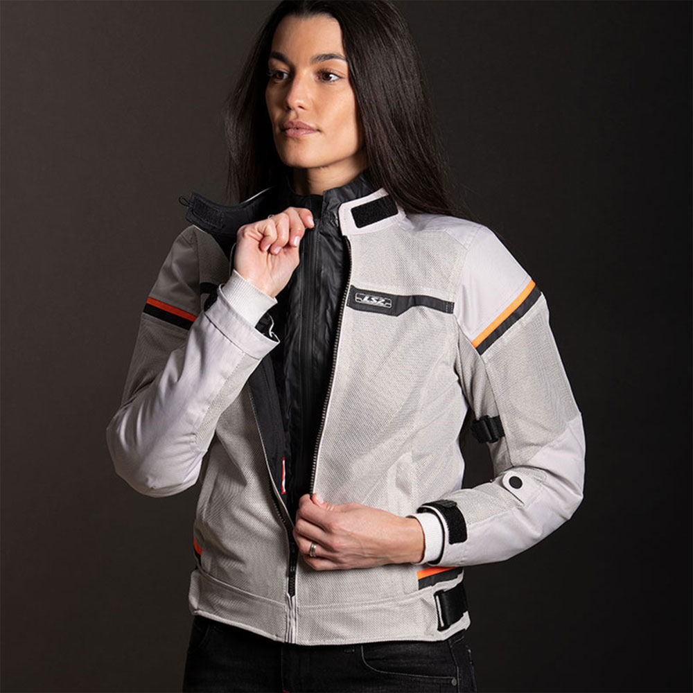 Jakna LS2 RIVA ženska svetlo sivo narandžasta M