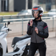 Jakna LS2 RIVA ženska crno tamno sivo roza XXL