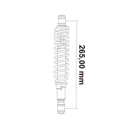 Amortizer kineski ATV L-265 mm crveni
