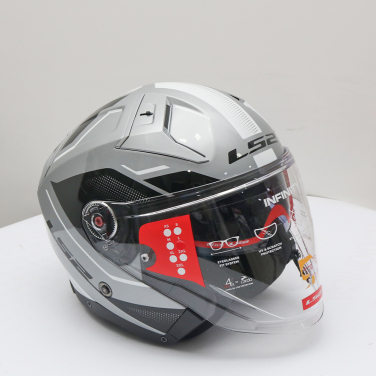 Kaciga LS2 Jet OF603 INFINITY II VEYRON sivo bela sa naočarima L OUTLET