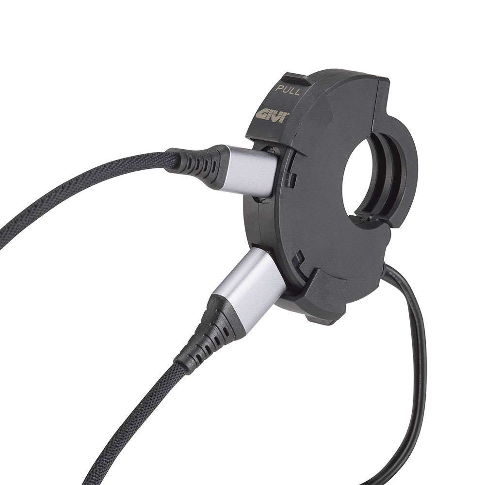 Punjač sa USB i USB C priključkom montaža na korman GIVI