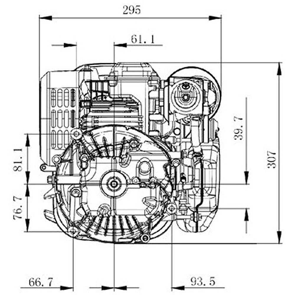 Motor kosačice Zongshen 130cc ( 2,2 kW / 3 KS ) - radilica 22,2mm / 60mm