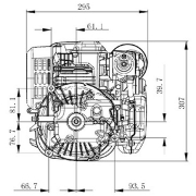 Motor kosačice Zongshen 150cc ( 2,5 kW / 3,5 KS ) - radilica 22,2mm / 60mm