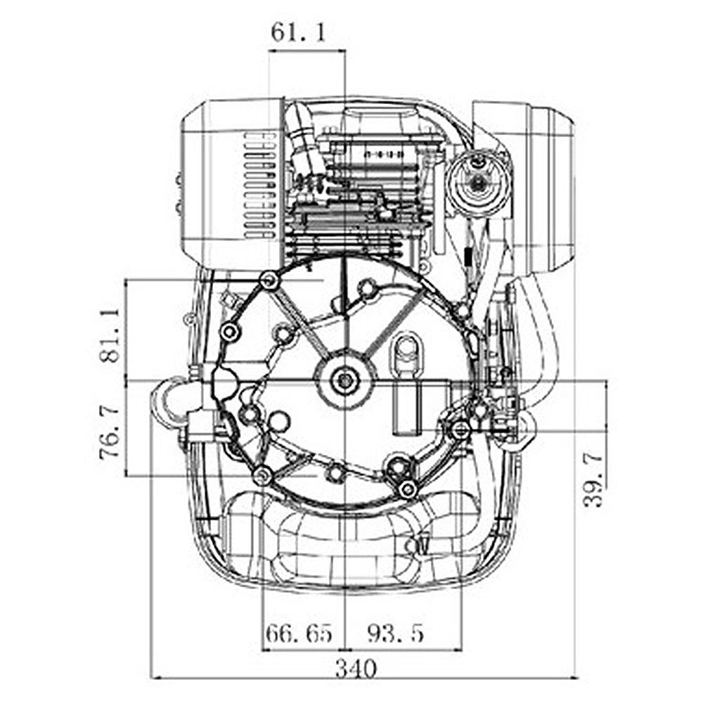 Motor kosačice Zongshen 160cc ( 2,6 kW / 3,5 KS ) - radilica 22,2mm / 80mm