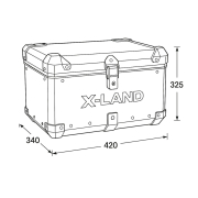 Centralni kofer X-LAND ALU crni ADVENTURE 45L