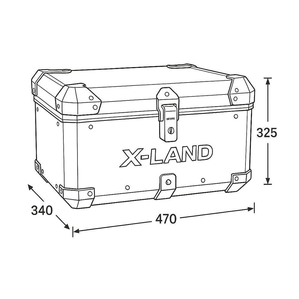 Centralni kofer X-LAND ALU crni 55L