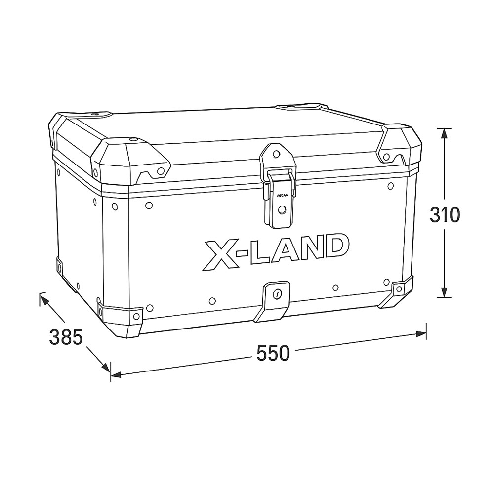 Centralni kofer X-LAND ALU crni ADVENTURE 65L