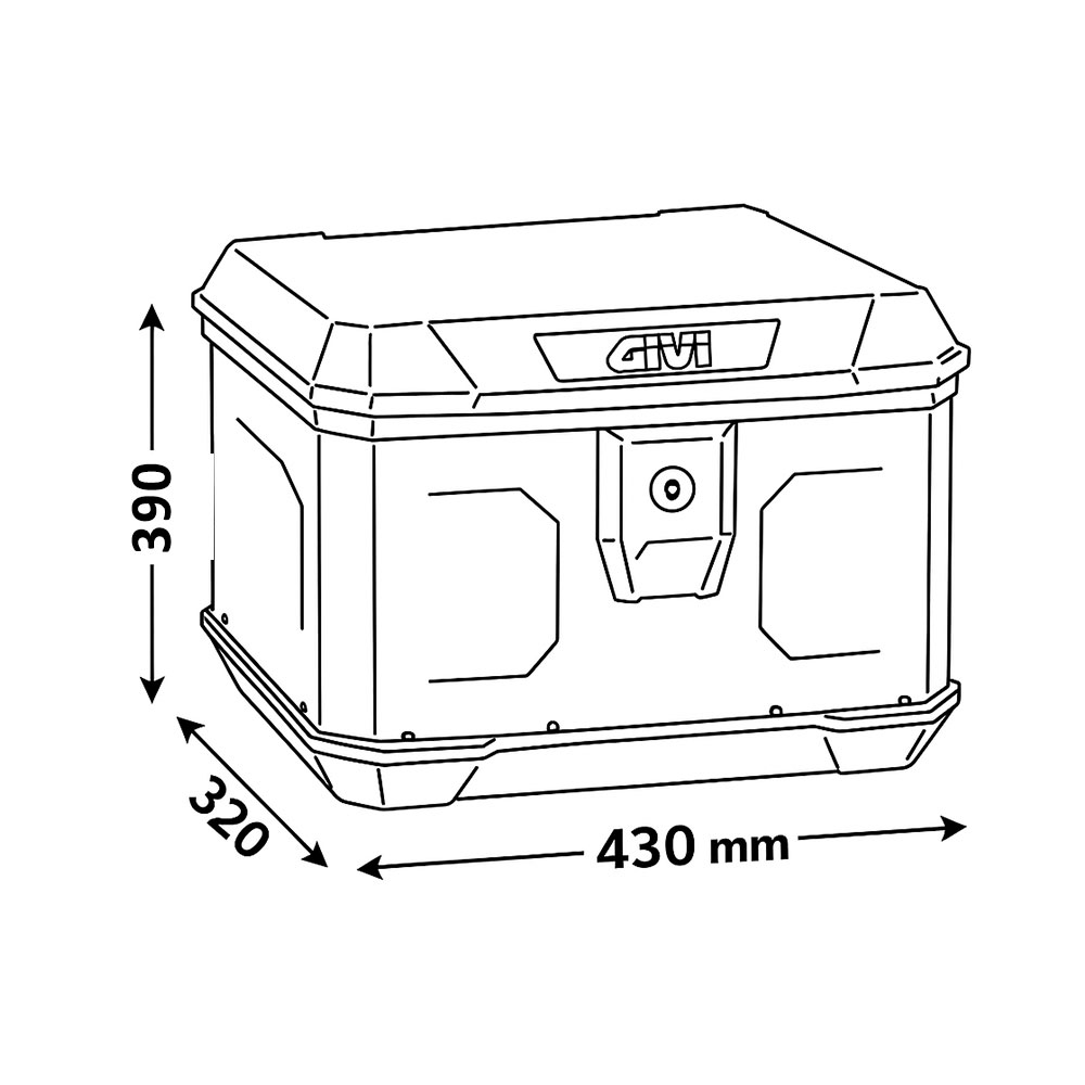Centralni kofer GIVI ALPINA ALP44B ALU crni Monolock 44L
