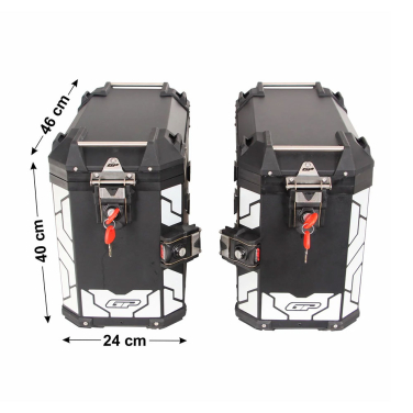 Bočni koferi GP KOMPOZIT ALU crni 40L+40L