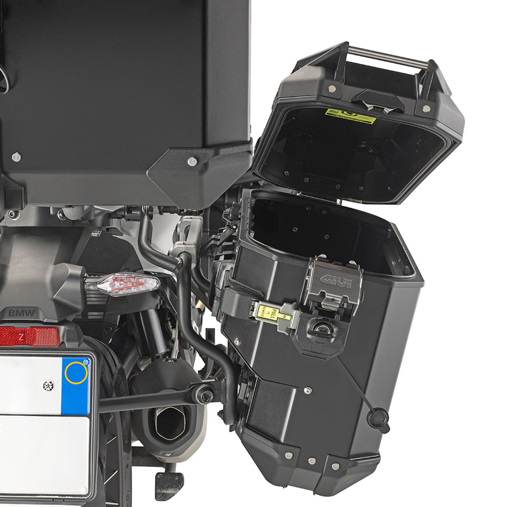 Bočni kofer GIVI TREKKER OUTBACK MONOKEY® CAM SIDE EVO SMART 33 BLACK LINE ALU crni desni 33L