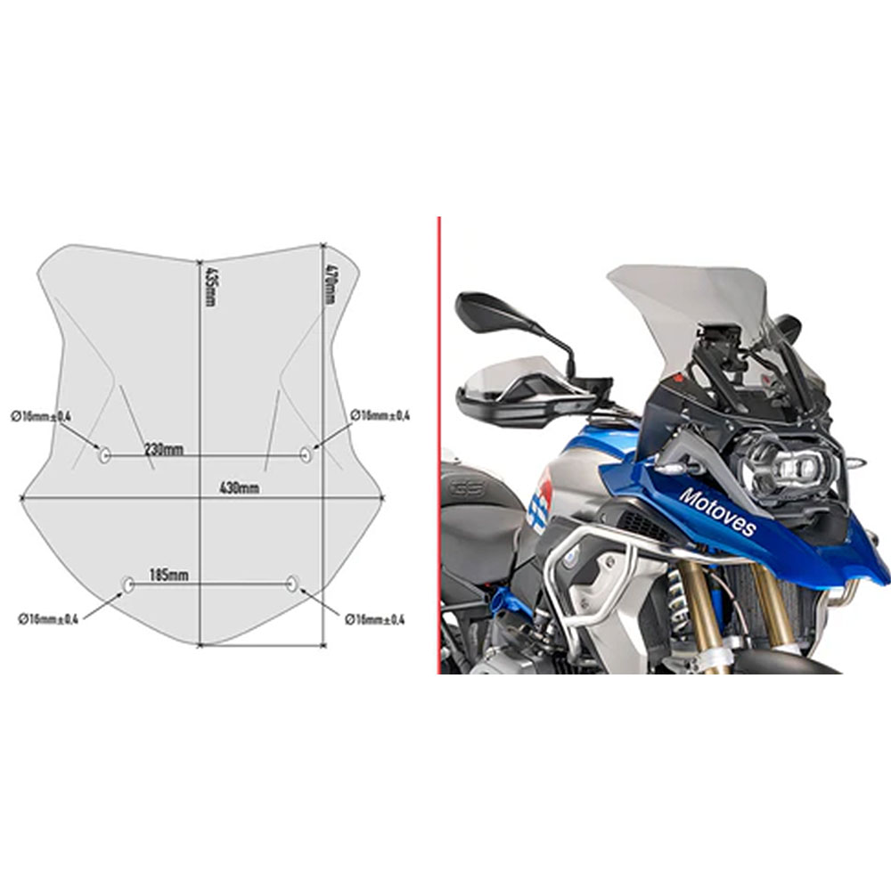 Vizir zatamnjeni Kappa BMW R 1200 GS (13-18) / R 1250 GS (19-23) 5124DK