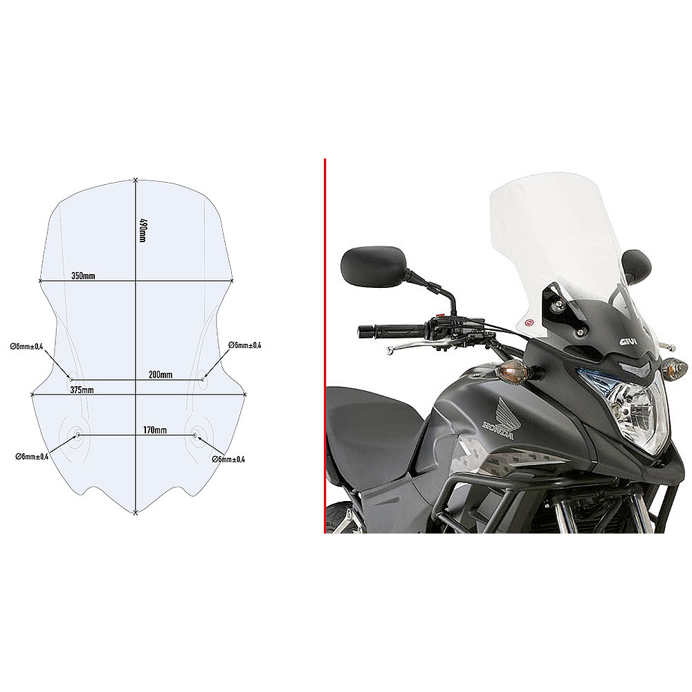 Vizir providni GIVI Honda CB 500 X (13-18) D1121ST