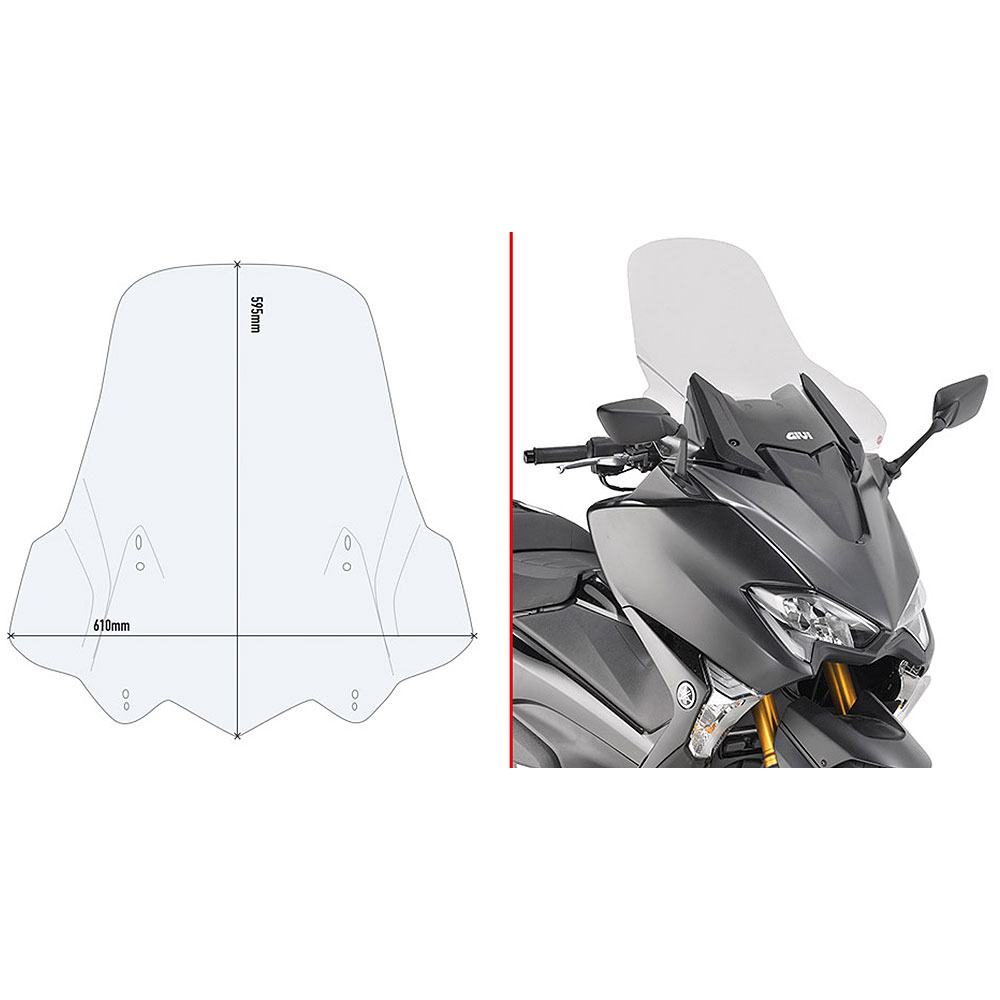 Vizir providni povišeni GIVI Yamaha T MAX 530 (17-19) / T MAX 560 (20-21) D2133ST