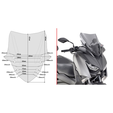 Vizir zatamnjeni GIVI Yamaha X-MAX 300 (17-22) D2136S