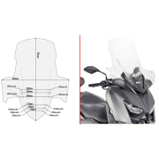 Vizir providni povišeni GIVI Yamaha X-MAX 300 (17-22) D2136ST